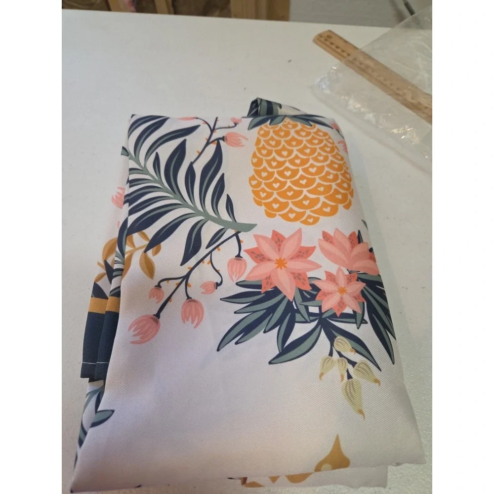 60in X‎ 102  Cloth Pineapples And Flowers  Floral Tablecloth Hawaiian Summer....